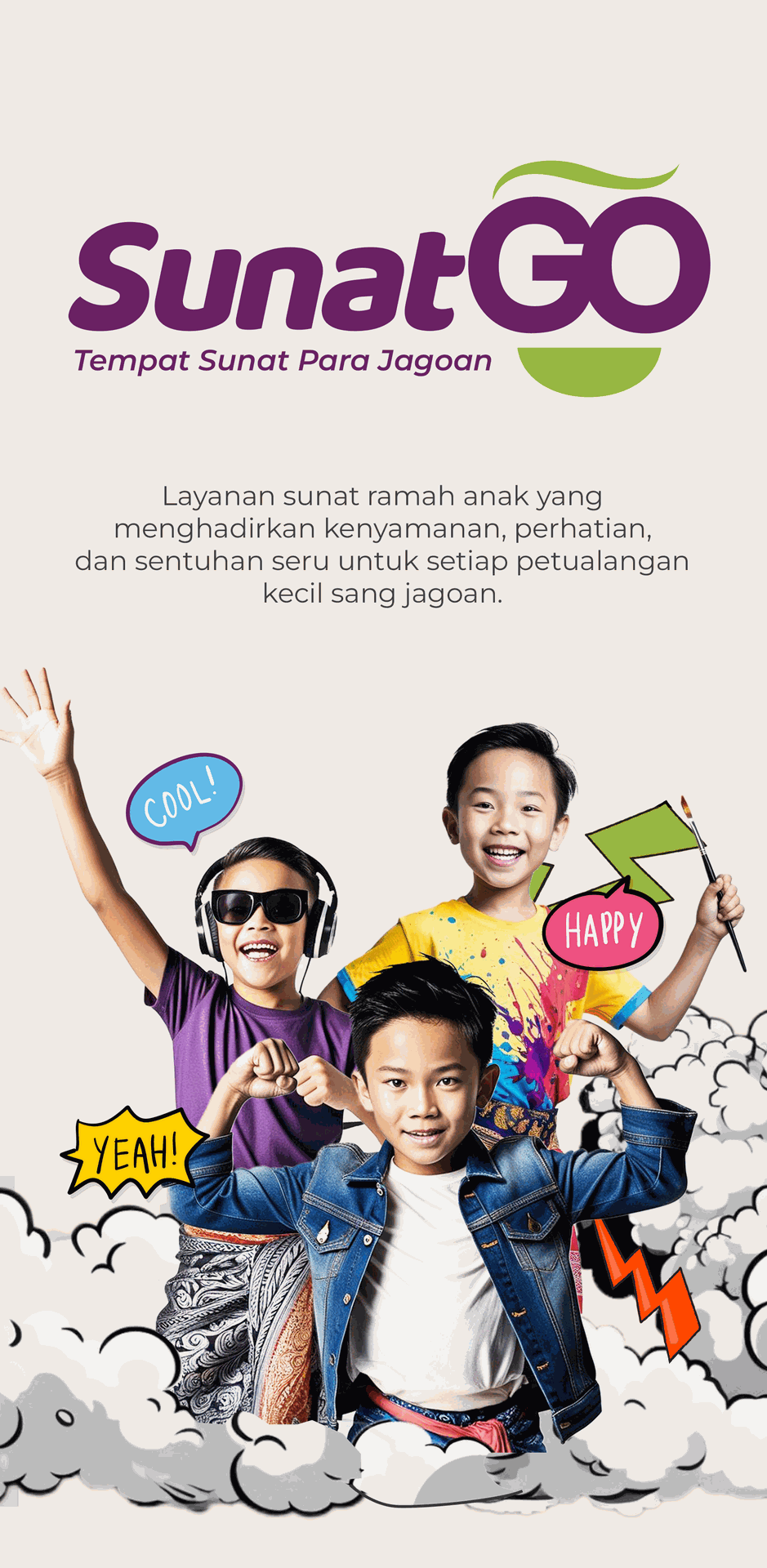 Layanan sunat ramah anak yang menghadirkan kenyamanan, perhatian, dan sentuhan seru untuk setiap petualangan kecil sang jagoan.